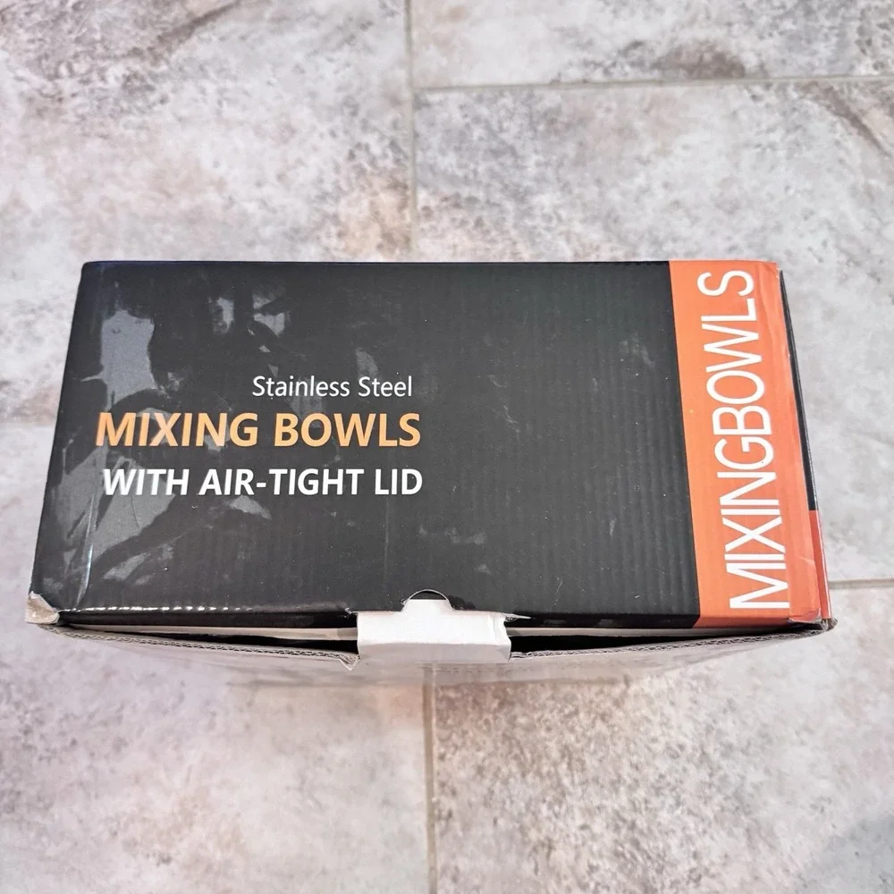 Mixing Bowls with Lids Set of 5 Nesting Bowls with Airtight Lids Stainless Steel